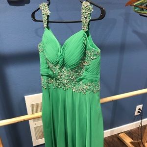 Emerald Gown with Rhinstones